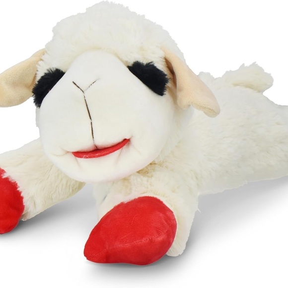 Lamb Chop 19 inch by Multipet Lambchop laying down Large plush dog toy squeaker - Picture 1 of 4